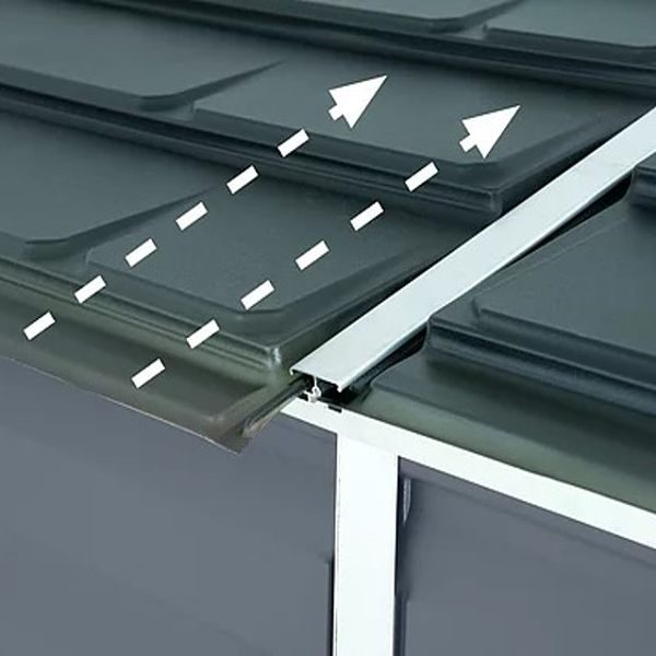 מחסן לגינה - הדר אפור דלת רחבה 6*4 גג