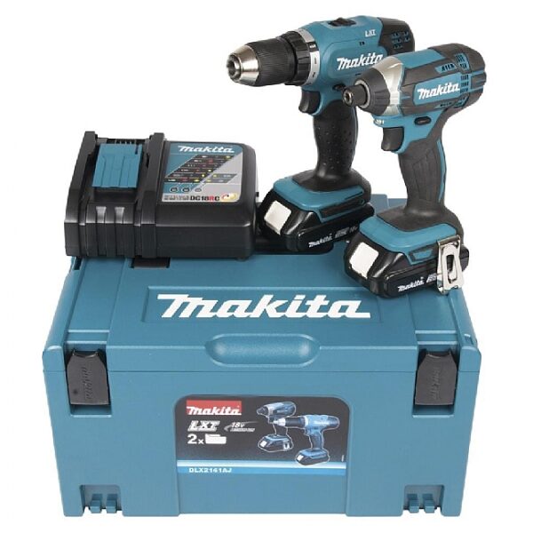 סט אימפקט ומברגה מקדחה תוצרת מקיטה דגם DLX2141