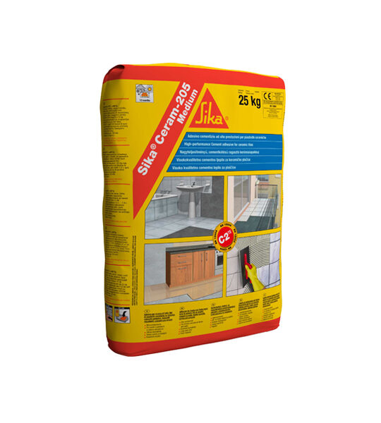 סיקה סרם 205 למשטחים קשים דבק לקרמיקה לפורצלן סיקה 25 ק"ג