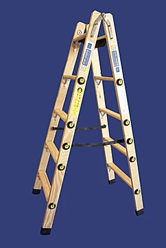 סולם עץ רב מקצועי שלבים רחבים - תו תקן