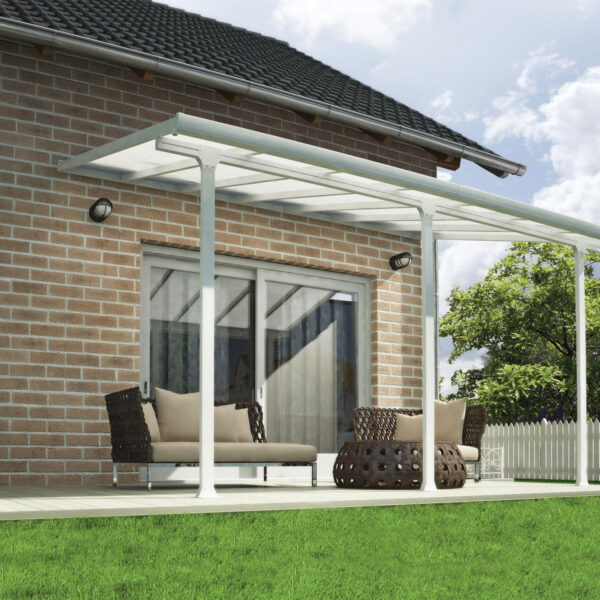 פרגולה אלומיניום  4.25X3 פריה לבנה 2721