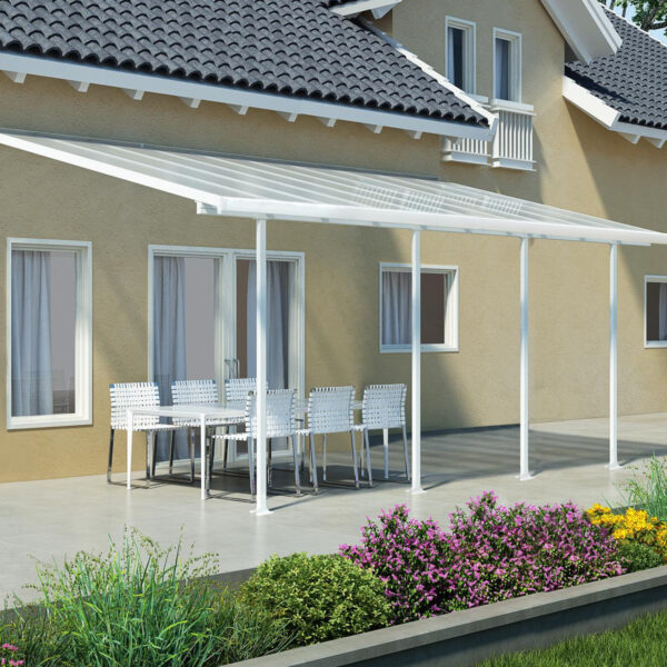 פרגולה אלומיניום  6.1X3 פריה לבנה 2725