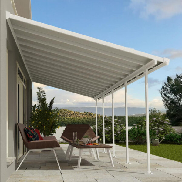 פרגולה אלומיניום 8.51X3 פריה לבנה 2727