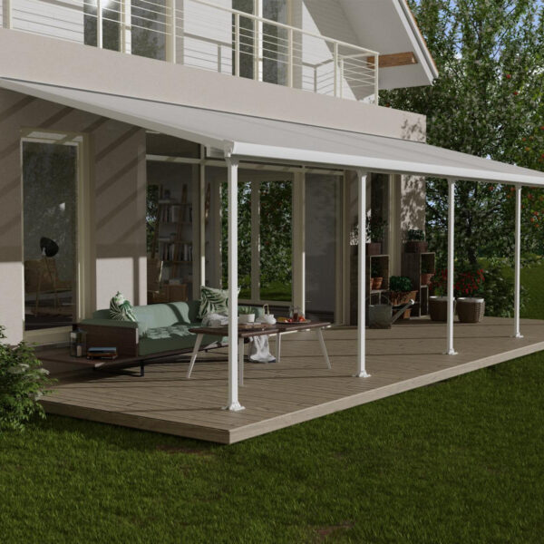 פרגולה אלומיניום 9.15X3 פריה לבנה 2728